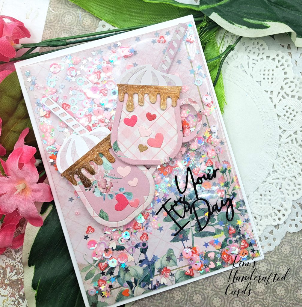 Borderless Shaker Card with KSCraft Mug Die Set & Sequins Mix