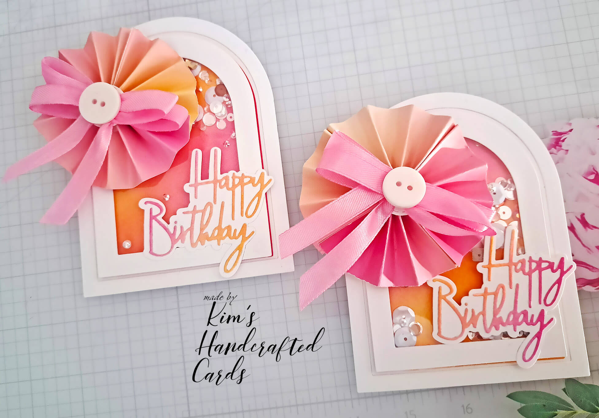 Promoting NEW Products to Make Two Beautiful Double Arch-Shaped Shaker Cards ~ Kim's Handcrafted Cards